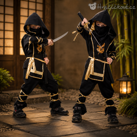 Karnevalový kostým Ninja s kápí | Dětský ninja převlek pro kluky