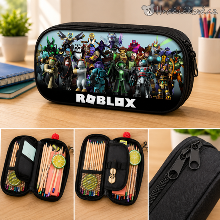 Školní penál Roblox na 2 zipy 20 cm | Dvoupatrový penál Roblox – typ 1