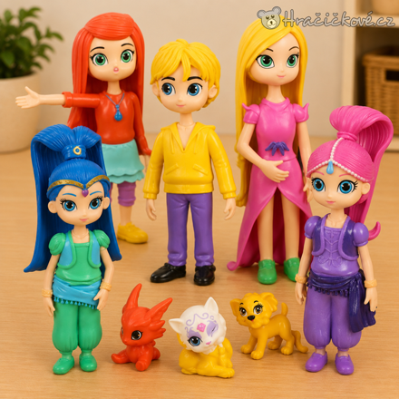 Figurky Shimmer and Shine 8 ks | Pohádkové figurky Třpytka a Světla