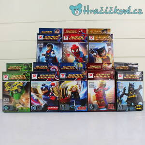 6ks postaviček Avengers (stavebnice typu Lego) - Barman, Superman, Ironman, Spiderman...