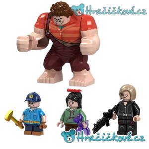 Figurky z pohádky Raubíř Ralf a internet, 4 kusů (stavebnice typu Lego)
