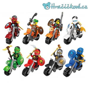 Figurky Ninjago s motocykly 8ks (stavebnice typu Lego)