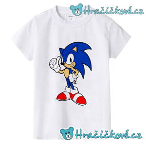 Dětské tričko z pohádky Ježek Sonic – bílé, typ2
