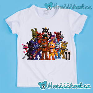 Tričko z oblíbené hry Five Nights at Freddy's - bílé (pro kluky i holky)