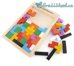 Dřevěné skládací kostky puzzle Tetris
