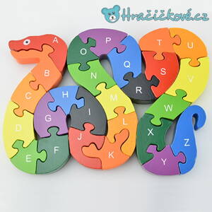 Dřevěné 3D puzzle had s čísly a abecedou