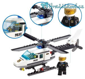 Policejní vrtulník 102 dílků (stavebnice typu Lego)