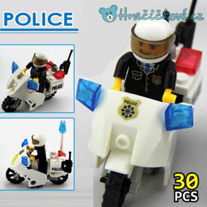 Policejní motorka s policistou 30ks (stavebnice typu Lego)