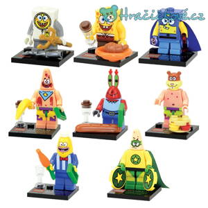 Spongebob figurky, 8ks (stavebnice typu Lego)