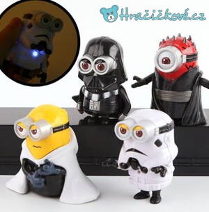 Mimoni Star Wars s LED 4ks, velikost 8cm (hračky Hvězdné války)