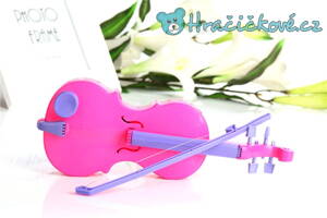 Růžové housle se zvukem 28 cm 