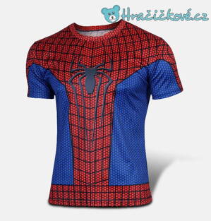 Pánské fitness tričko Spiderman červeno-modrý 