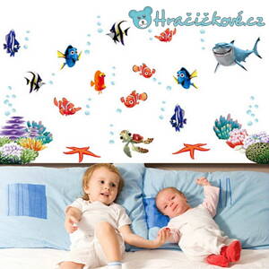 Hledá se Nemo samolepka na zeď, vel. 130x60cm 