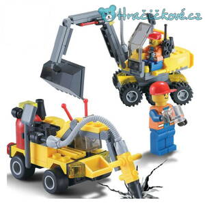 Bagr s bagristou 196 dílků (stavebnice typu Lego)