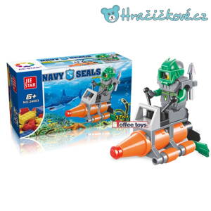 Podmořský člun s potapěčem, 37 dílků (stavebnice typu Lego) 