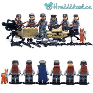 Vojáci z druhé světové války, 6ks (stavebnice typu Lego)