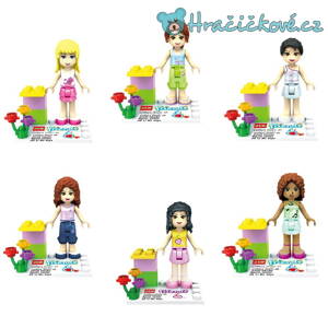 Figurky friends Girls (přátelé), 6 ks (stavebnice typu Lego)