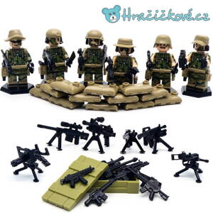 Zásahová vojenská jednotka, 6ks (stavebnice typu Lego)
