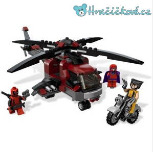 Super hrdinové s vrtulníkem (stavebnice typu Lego)