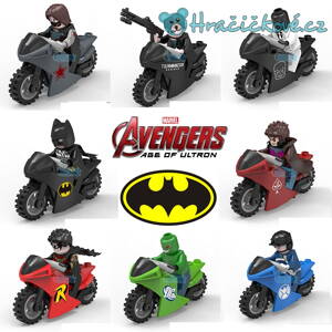 Superhrdina na motorce, na výběr 8 typů (stavebnice typu Lego)