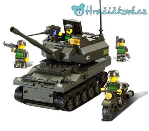 Tank s vojáky, 258 dílků (stavebnice typu Lego)