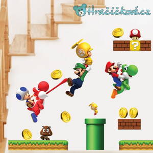 Super Mario samolepka na zeď, složená 60x30cm