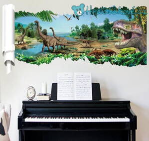 Dinosauři plakát typ 2, samolepka na zeď, vel. 90x46cm