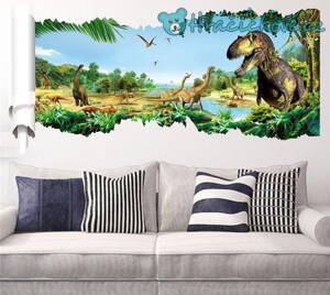 Dinosauři plakát typ 1, samolepka na zeď, vel. 90x46cm