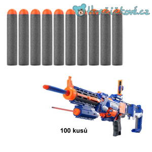 Náhradní náboje (šipky) do pistole Nerf, 100 Ks, vel. 7.2cm - černé 