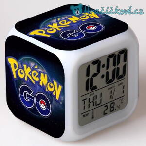 Pokemon Go – digitální LED budík (hodiny), 7 barev