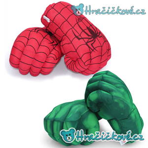 Velké plyšové boxovací rukavice pro děti, Spiderman a Hulk (Avengers)