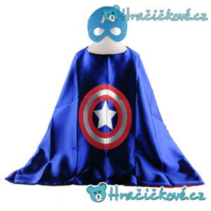 Dětský kostým Kapitán Amerika, plášť s maskou (karnevalový kostým)