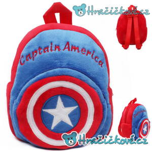 Dětský plyšový batoh (batůžek) s motivem Kapitán Amerika