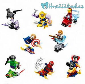 Super hrdinové 8 figurek + 8 vozidel (stavebnice typu Lego)