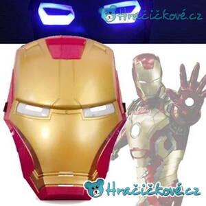 Svítící plastová maska s LED Iron man (Ironman, Avengers) 