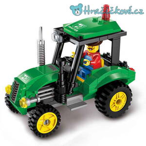 Zelený traktor, 112 dílků (stavebnice typu Lego)