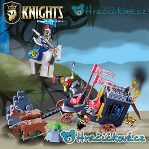 Velký kočár a rytíř na koni Knights, 160 dílků (stavebnice typu Lego)