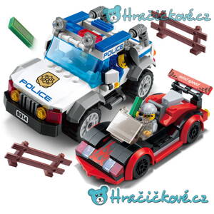 Policejní auto a formule, 264 dílků (stavebnice typu Lego)