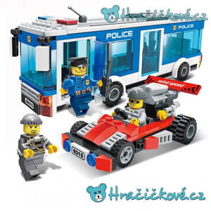 Policejní autobus a formule, 256 dílků (stavebnice typu Lego)