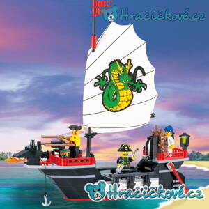 Pirátská loď s drakem, 211 dílků (stavebnice typu Lego)