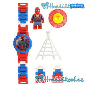 Spiderman digitální dětské skládací hodinky s postavičkou typu Lego