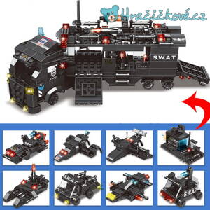 Policejní zásahový transportér SWAT, 454 dílků, stavebnice typu Lego