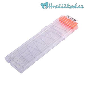Průhledný velký zásobník pro zbraně typu Nerf, vel.29cm