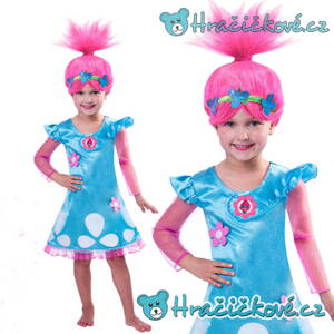 Šaty a paruka princezny Poppy, Trolové/Trolls (karnevalový kostým)