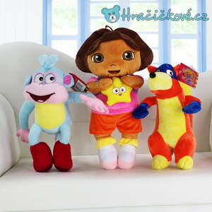Plyšová Dora, opička a liška, sada 3 kusů