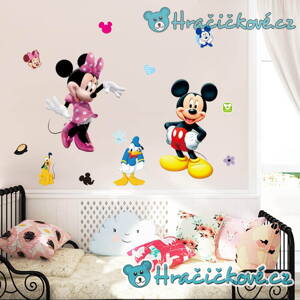 Mickey, Minnie a kamarádi z Mickeyho klubíku, samolepka na zeď, vel 70x50 cm