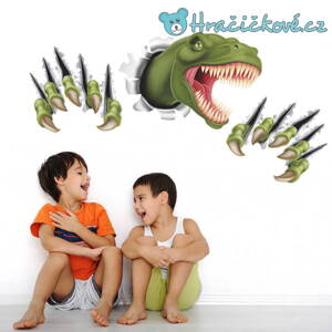 3D dinosaurus, samolepka na zeď