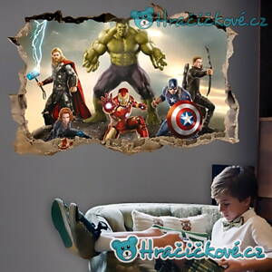 Samolepka Avengers ve zdi, samolepka na zeď, vel. 70x50cm