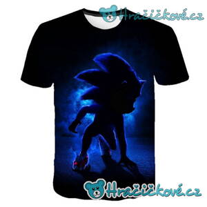 Dětské tričko z pohádky Ježek Sonic černé, typ 2