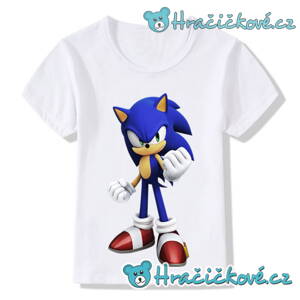 Dětské tričko z pohádky Ježek Sonic – bílé, typ1